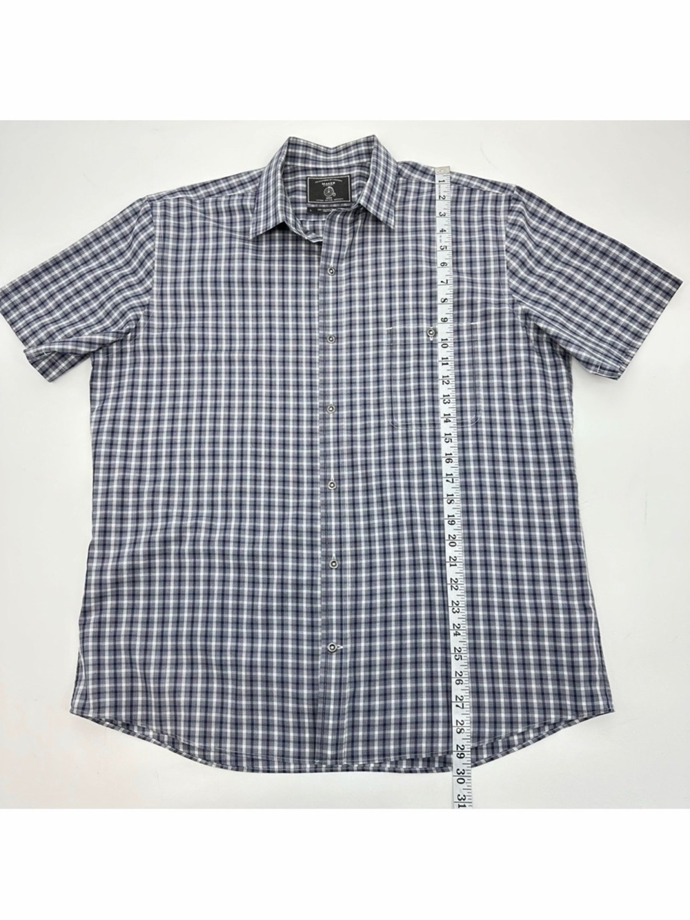 Maker & Company Men's Plaid Check Button Down Shirt Short Sleeve Large - Picture 8 of 9